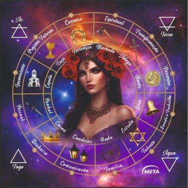 Imagem de Toalha De Tecido Cigana Leitura Tarot Baralho 70 X 70 Cm - Meta Atacad