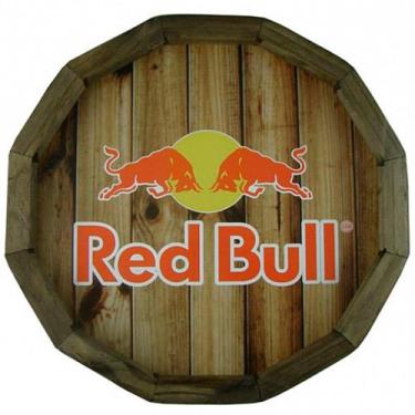 Imagem de Quadro Tampa de Barril em Madeira Rústica - Red Bull - Retrofenna Deco
