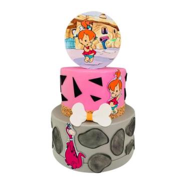 Imagem de Bolo Fake Pedrita Rosa - Catavento Festa dos Sonhos