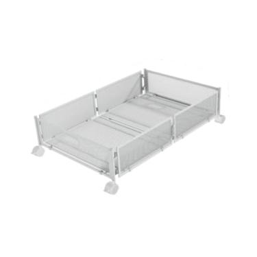 Imagem de Ioensy Armazenamento sob a cama com rodas, dobrável, fácil montagem, ferro, gavetas de armazenamento sob a cama, recipientes para roupas, sapatos, Branco 1pcs