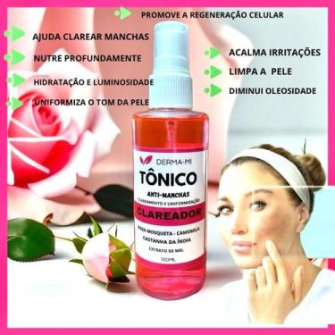Imagem de Tônico Clareador Facial Anti-Manchas Natural 100ml  Com Rosa Mosqueta,
