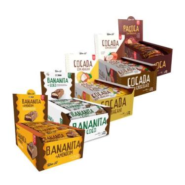 Imagem de Combo Latam Fit Zero Açúcar Paçoca Bananinha amendoim Cocada