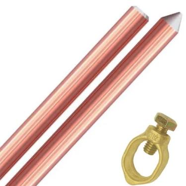 Imagem de Haste para aterramento cobre 1 metro 10mm 3/8 com conector - Luxus