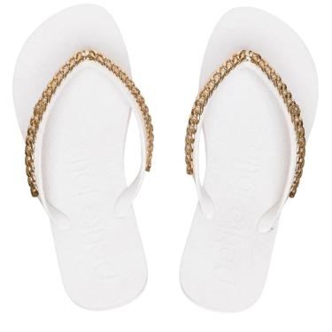 Imagem de Chinelo Feminino de Dedo Casual Dia a Dia com Aplique de Corrente J-Soft Petite Jolie Pj7122