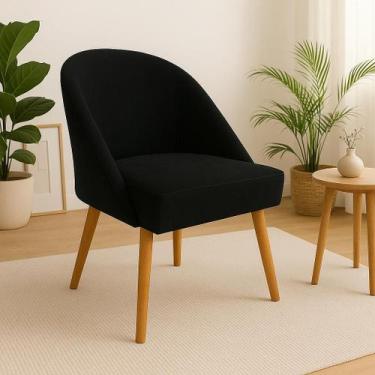 Imagem de Cadeira Lua Veludo Confortável Recepção Penteadeira Sala de Jantar Esc