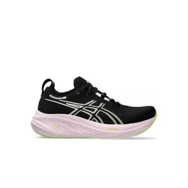 Imagem de ASICS Tênis de corrida feminino Gel-Nimbus 26, Preto, limão neon, 38