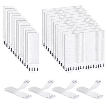 Imagem de Ainiv Fitas adesivas para pendurar com imagem 32 pares (64 tiras) pesadas, extra fortes 7 x 1,91 cm, fita de fixação de parede removível sem danos para óculos, metal (M)