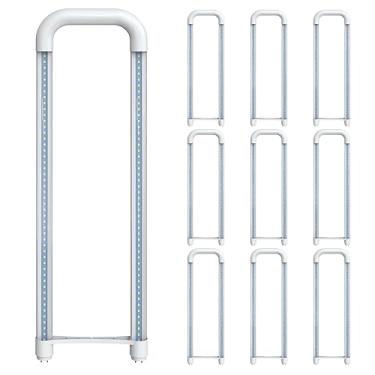 Imagem de Romwish Lâmpadas De Tubo Led Em Formato U, T8 T12, 18 W (Equivalente A 40 W), 6000 K Superbrilhantes, 2400 Lm, Substituição Lâmpada Fluorescente, Bypass Lastro, Alimentação Dupla, À Prova Estilhaçam