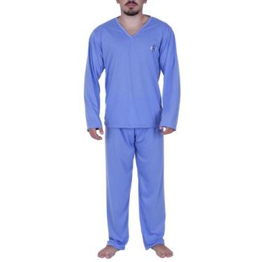 Imagem de Pijama de Inverno Blusa de Frio Masculino Manga Longa Calça Comprida -