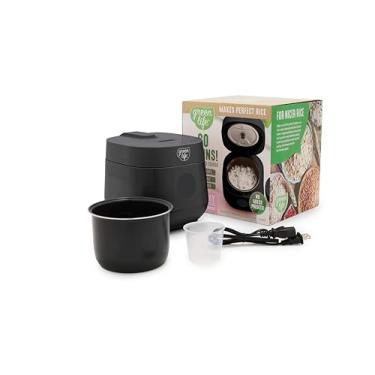 Imagem de GreenLife Panela de arroz digital, 2 xícaras não cozidas/4 xícaras cozidas, panela removível de cerâmica antiaderente sem PFAS, predefinições de um toque, aveia, quinoa, arroz integral, manutenção