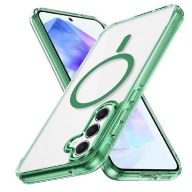 Imagem de Lunivop Capa rígida para Samsung Galaxy A55 5G [compatível com Magsafe] Capa magnética resistente a amarelamento transparente para A 55 16.8 cm 2024 Rugged Best Phone Cases Green