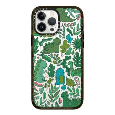 Imagem de CASETiFY Capa Impact para iPhone 13 Pro Max [4X testado contra quedas de grau militar/proteção contra quedas de 2,5 metros/compatível com Magsafe] - Dinossauros verdes engraçados. Dinossauros fofos