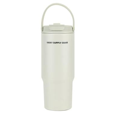 Imagem de ANEWSIR Garrafa de água 680 g/copo de aço inoxidável com canudo - Garrafa de água isolada a vácuo para casa, escritório ou carro, copo reutilizável com canudo, frio por 12 horas ou gelado por 24 horas