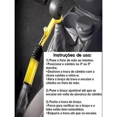Imagem de Trava De Segurança Auto Anti Furto Câmbio 2 Chaves Tetra