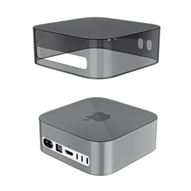 Imagem de PHIXERO Capa de TPU para Mac Mini M4, capa protetora, proteção completa e dissipação de calor eficiente, antiarranhões, transparente (preto)