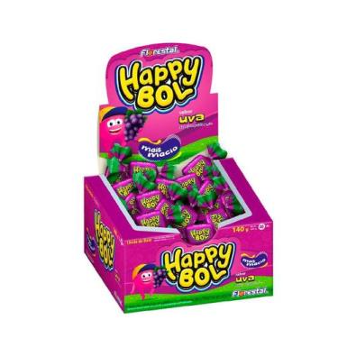 Imagem de Chiclete Happy Bol Uva 140g Florestal