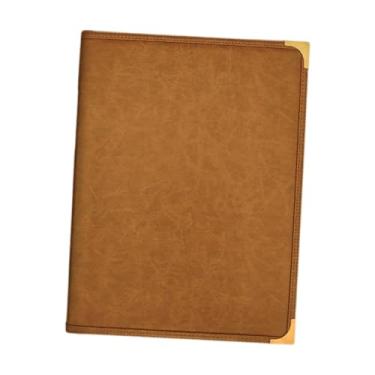 Imagem de oshhni Capa para Cardápio de Restaurante, Pasta de Cardápio Elegante com 8 Vistas, Suporte para com Visualização Transparente de 9,6 x 12,6 polegadas para, Marrom