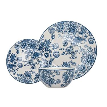 Imagem de Conjunto de louça Banbury de porcelana, prato de salada, tigela de sopa – conjunto de 12 peças