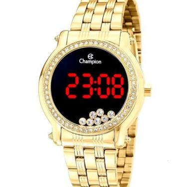 Imagem de Relógio Champion Digital Dourado Com Pedraria Ch48055H