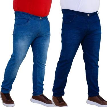 Imagem de Kit Casual de 2 Calças Masculina Jeans Com Estilo Tradicional Plus Siz