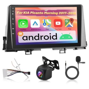 Imagem de Rádio automotivo automotivo Android Carplay 2+64G sem fio para KIA Picanto Morning 2017 2018 2019-9 polegadas Android Auto Touchscreen com WiFi, navegação GPS, equalizador, SWC, Mirror Link + câmera