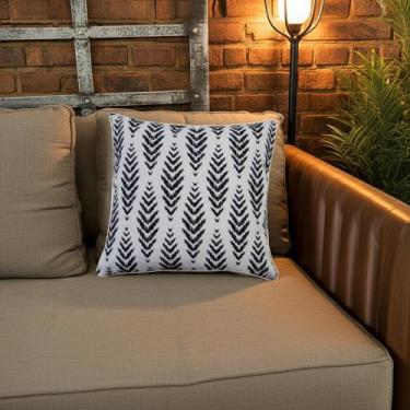 Imagem de Capas Almofadas 45 x 45 Estampada Cor Preta e Bege - Nallu Decor