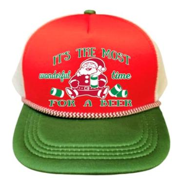 Imagem de ThatsRad Suéter Ugly Christmas Party Snapback Boné de caminhoneiro Papai Noel (Cerveja Vermelha Maravilhosa)