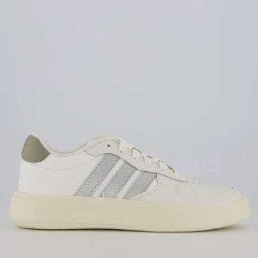 Imagem de Tênis Adidas Litecourt Feminino Branco e Cinza-Feminino