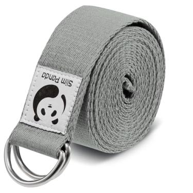 Imagem de Slim Panda Alça de ioga para alongamento, alça de algodão para ioga com fivela ajustável, cinto de ioga não elástico para pilates, exercícios de academia, fisioterapia, melhora a flexibilidade