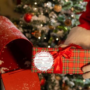 Imagem de Adesivos de Natal do Polo Norte do Papai Noel para presentes, adesivos de presente de Natal para mulheres, homens, crianças, decoração de presentes, adesivos engraçados de papel de embrulho de Natal