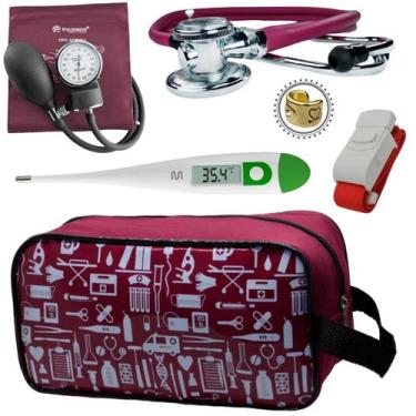 Imagem de Kit Enfermagem Acadêmico Com Aparelho de Pressão Estetoscópio Rappapor