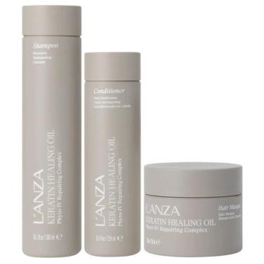 Imagem de Lanza Keratin Healing Oil Shampoo, Condicionador, Máscara Intensive Ha