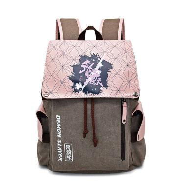 Imagem de Mochila Demons Slayers Brown Anime School Impermeável 27x12x42cm