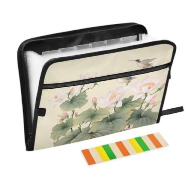 Imagem de Wassud Linda pasta organizadora de arquivos em papel A4 com etiquetas e pastas de arquivos expansíveis, 13 bolsos