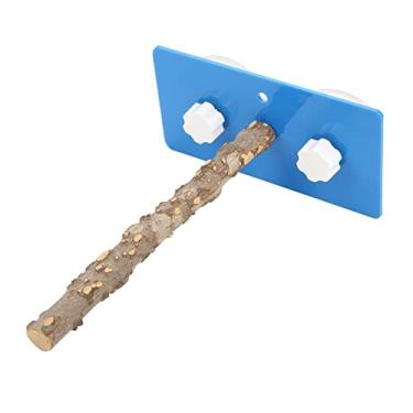 Imagem de Acouto Rack de Plástico para Pássaros Montado na Parede Premium Com Ventosas Pássaros para Tomar Banho, Viajar e Relaxar - Fagara Wood Design Papagaios Ideais e Pequenos (Zanthoxylum bungeanum)