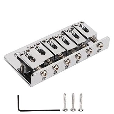 Imagem de RiToEasysports Ponte de Guitarra, Metal Fixo Substituição de Ponte de Guitarra Elétrica para Telecaster Estilo Prata