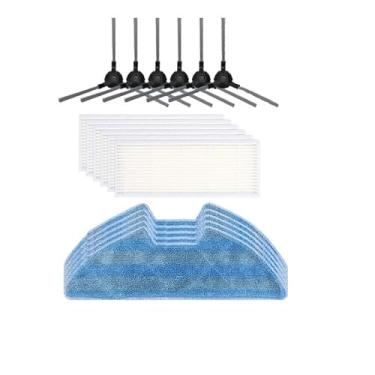 Imagem de Compatível com Proscenic 811GB 911SE, compatível com Symbo XBot 5 PRO, compatível com Lauben Robot Vacuum 26BB Peças sobressalentes para animais de estimação Escova lateral principal Acessório de esfregão de filtro Hepa(SET 4)