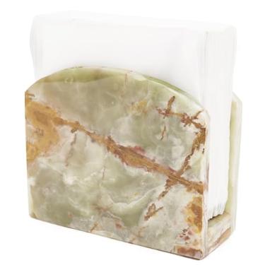 Imagem de SPESHSTONES Porta-guardanapos de mármore organizador artesanal de pedra verde de 16,5 cm para papel de seda e guardanapos de coquetel, ideal para mesa de café, banheiro, bancada de cozinha e decoração