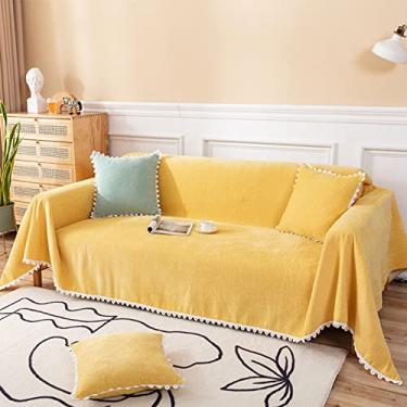 Imagem de Cobertor de cama premium supermacio, capa de sofá para cama e sofá, protetor de móveis de viagem, capa grande para sofá - amarelo - 180 cm x 280 cm