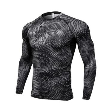 Imagem de Camiseta De Treino Masculina De Secagem Rápida De Manga Longa Para Fit