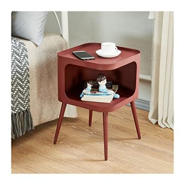 Imagem de Mesa de cabeceira simples moderna mesa de centro de ferro forjado fosco quarto multicolorida grande espaço de armazenamento mesa de cabeceira mesa de cabeceira (cor: 1) (5)