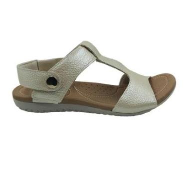 Imagem de Sandália Usaflex Couro 2 em 1 Calce Fácil Off White 1880-Feminino