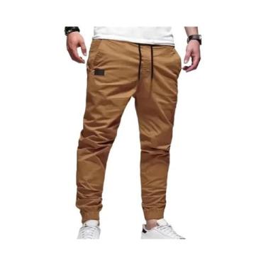 Imagem de Calças Cargo Masculinas Soltas E Retas 2024, Cor Sólida, Joggers Versá