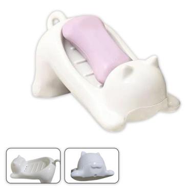 Imagem de Saboneteira Gatinho Porta Sabonete Gato Banheiro Box Lavabo Bancada Me