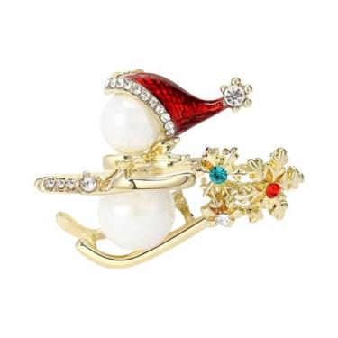 Imagem de Broches De Natal Unissex Femininos Com Strass De Boneco De Neve, Alfin