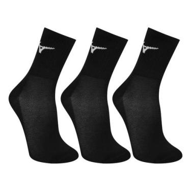 Imagem de Kit Meias Cano Médio Mizuno Basic C/ 6 Pares, Preto, Branco, 33/38