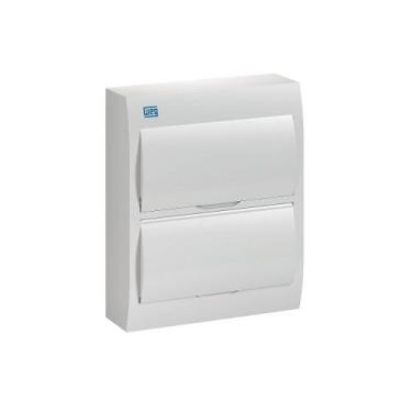 Imagem de Quadro de distribuição pvc sobrepor branco 24 disjuntores weg