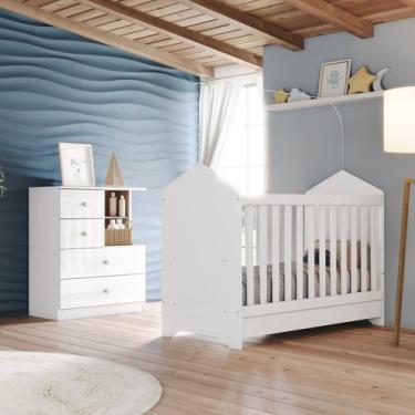 Imagem de Quarto de Bebê Completo Berço e Cômoda Vanila - Henn