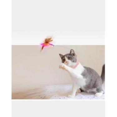 Imagem de Brinquedo interativo coleira com pena para gatos COR SORTIDO - PetzGri