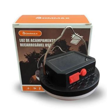Imagem de Lampião Led Solar Acampamento e Pesca Recarregável Camping - BOMMAX, S